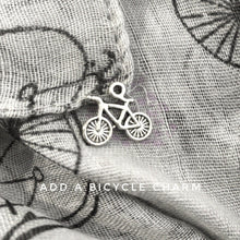 Load image into Gallery viewer, Vintage Bicycle Print Scarf Grey

