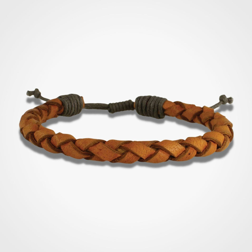 Vintage Brown Leather Braided Men Bracelet