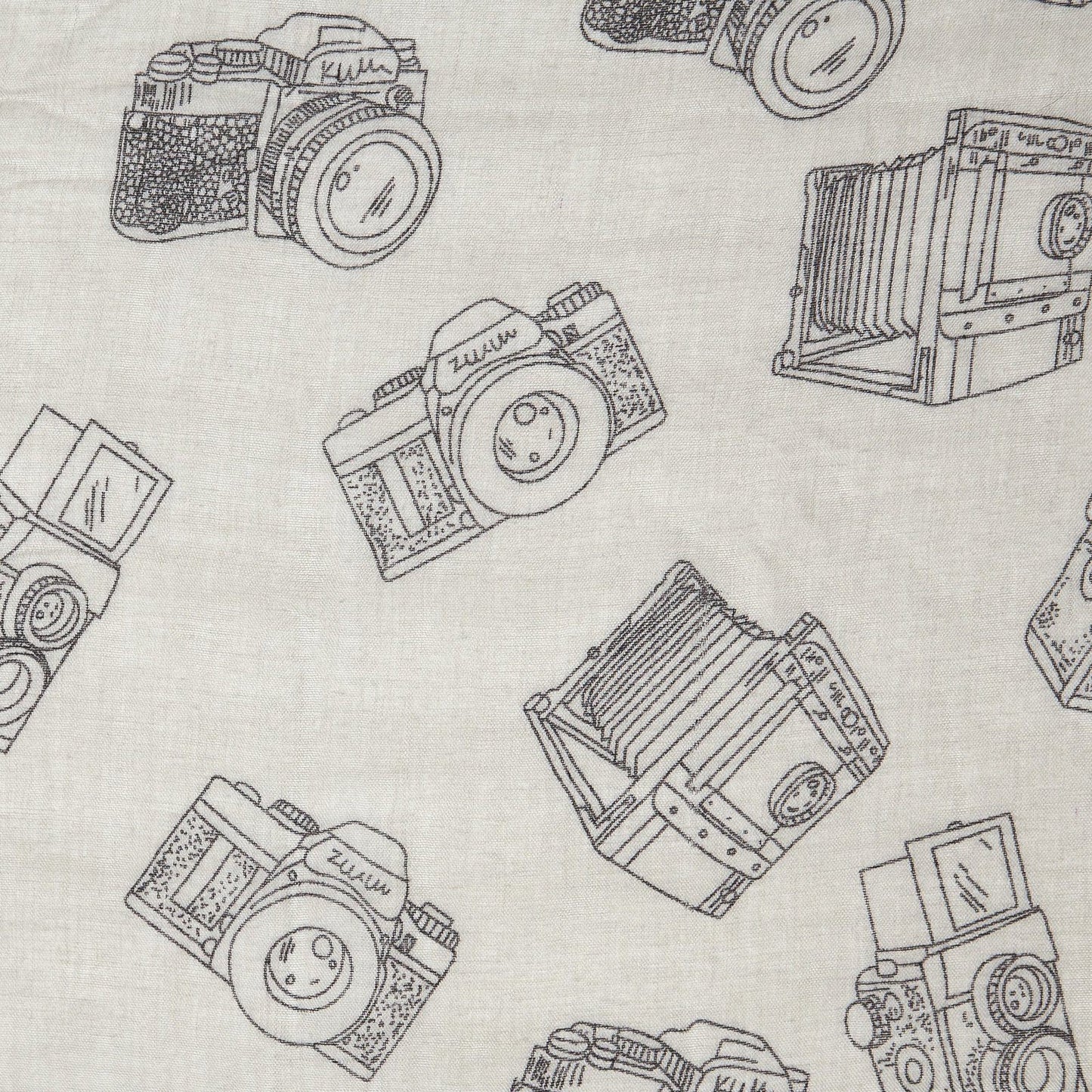 Vintage Camera Print Scarf Grey
