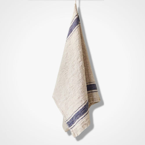 Vintage Linen Tea Towel Blue