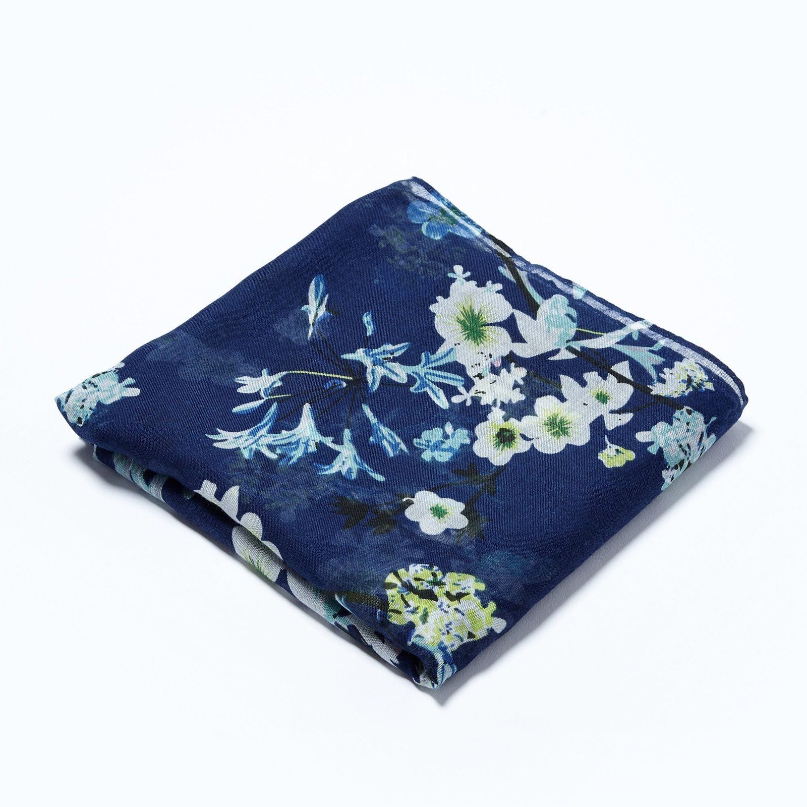Vintage Print Floral Scarf Blue