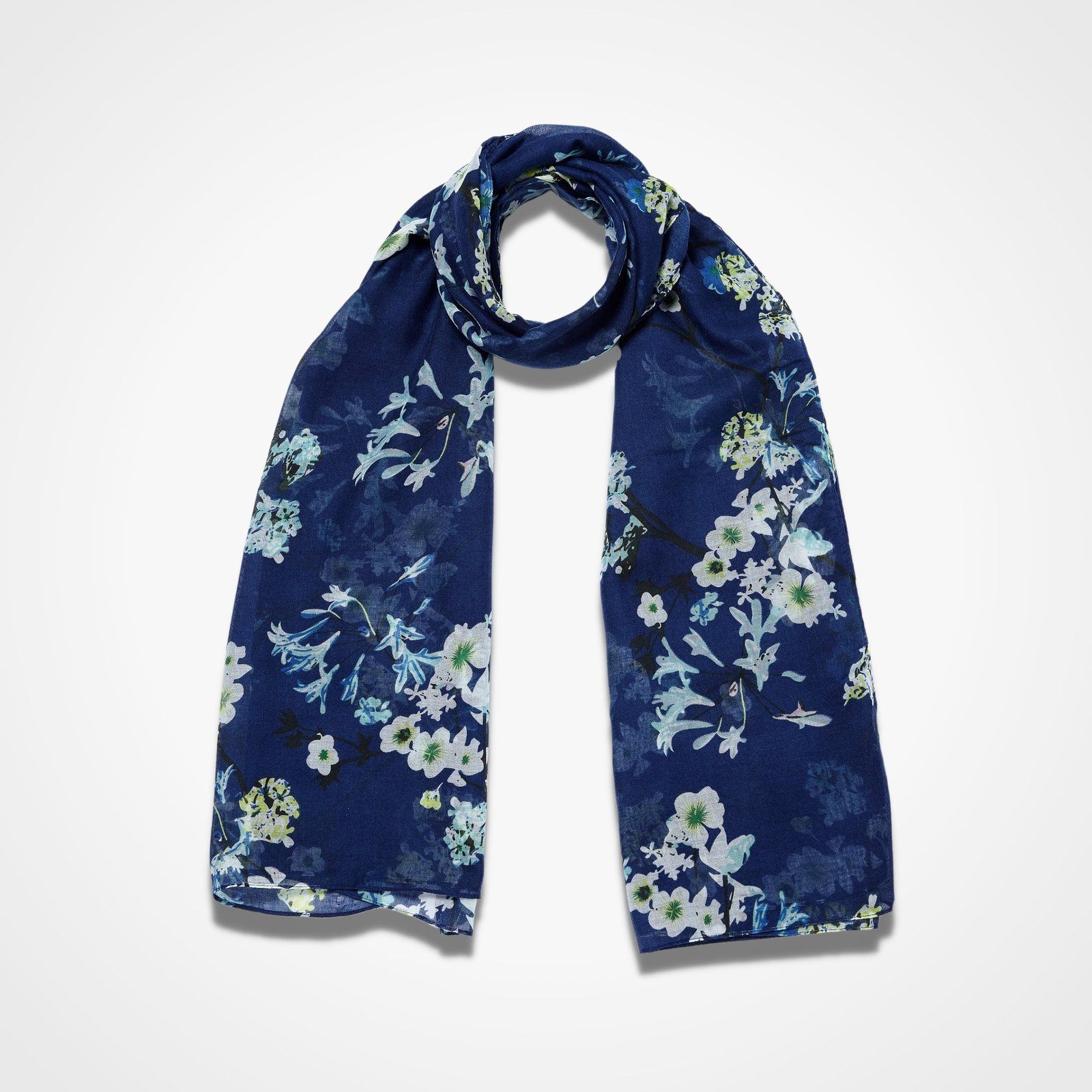 Vintage Print Floral Scarf Blue