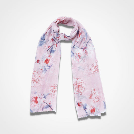 Vintage Print Floral Scarf Pink