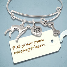 Load image into Gallery viewer, Whippet Charm Bangle Silver
