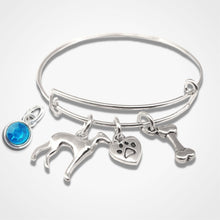 Load image into Gallery viewer, Whippet Charm Bangle Silver
