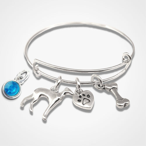 Whippet Charm Bangle Silver