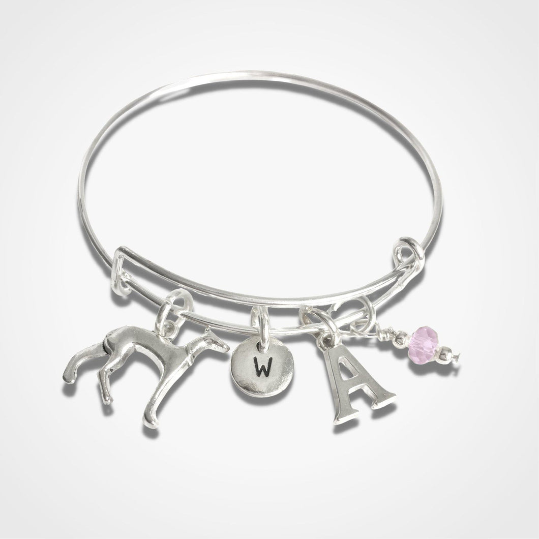 Whippet Charm Bangle Silver