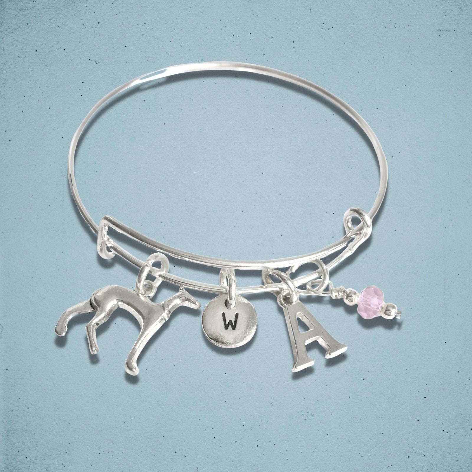 Whippet Charm Bangle Silver