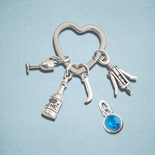 Load image into Gallery viewer, Wine Drinkers Keyring Silver
