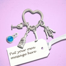 Load image into Gallery viewer, Wine Drinkers Keyring Silver
