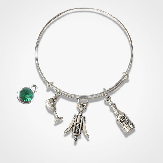 Wine Lovers Bangle Silver