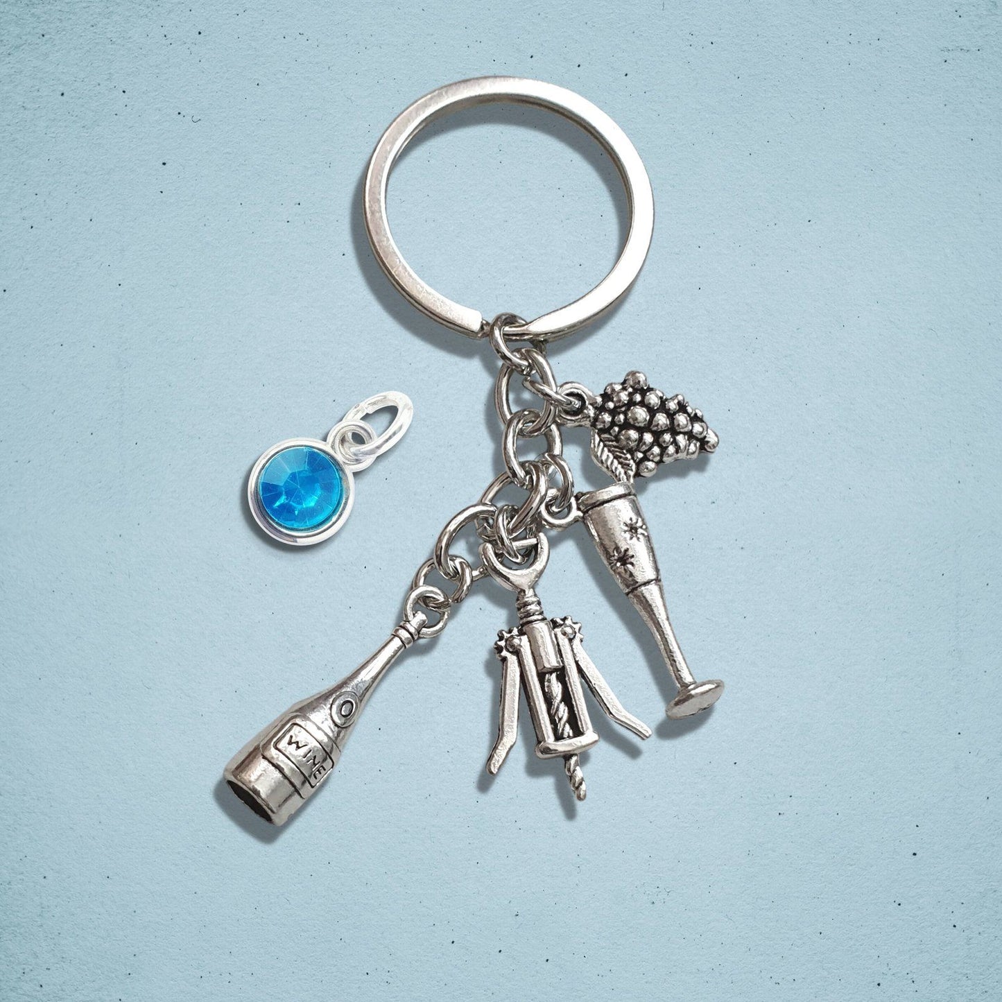 Wine Lovers Keyring Silver