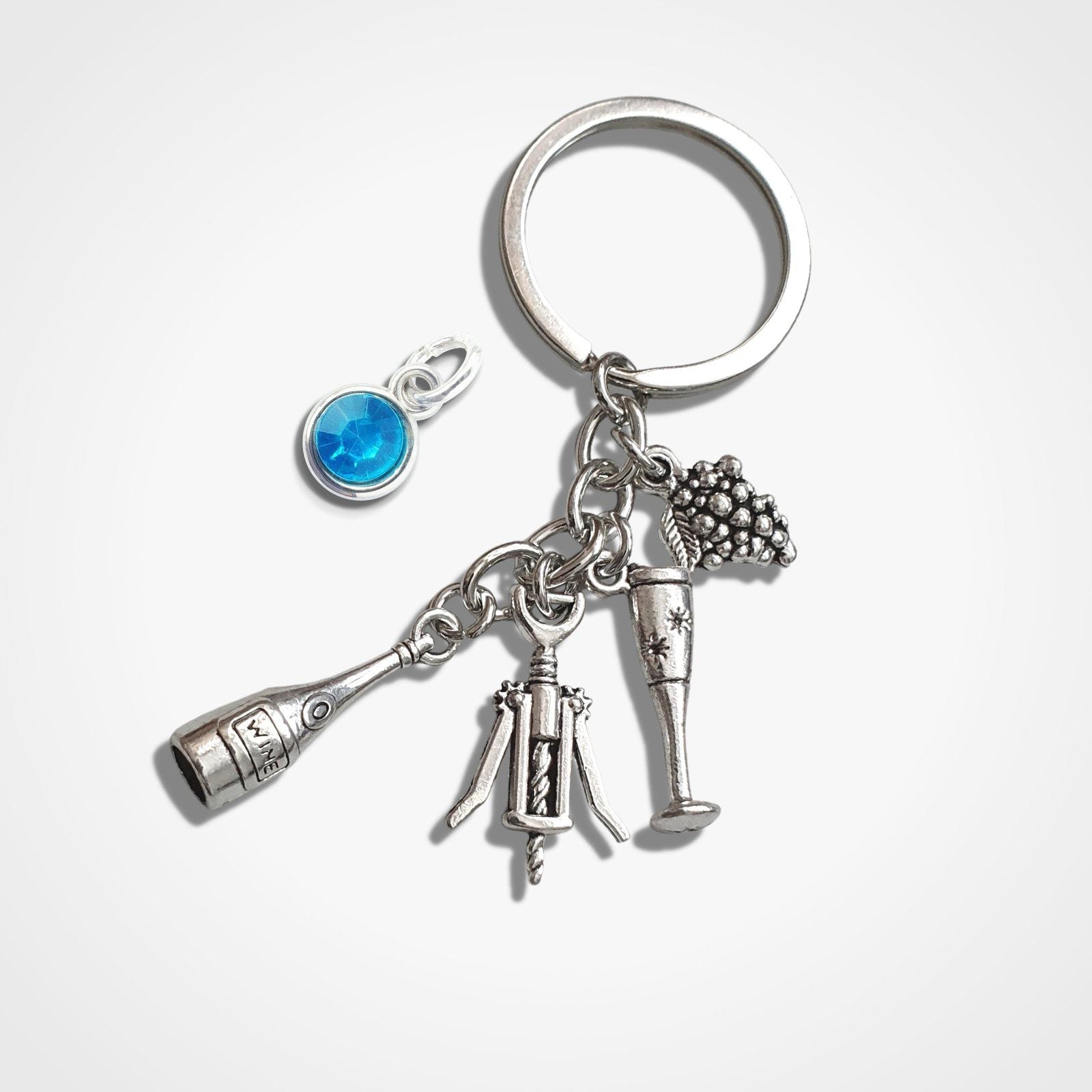 Wine Lovers Keyring Silver