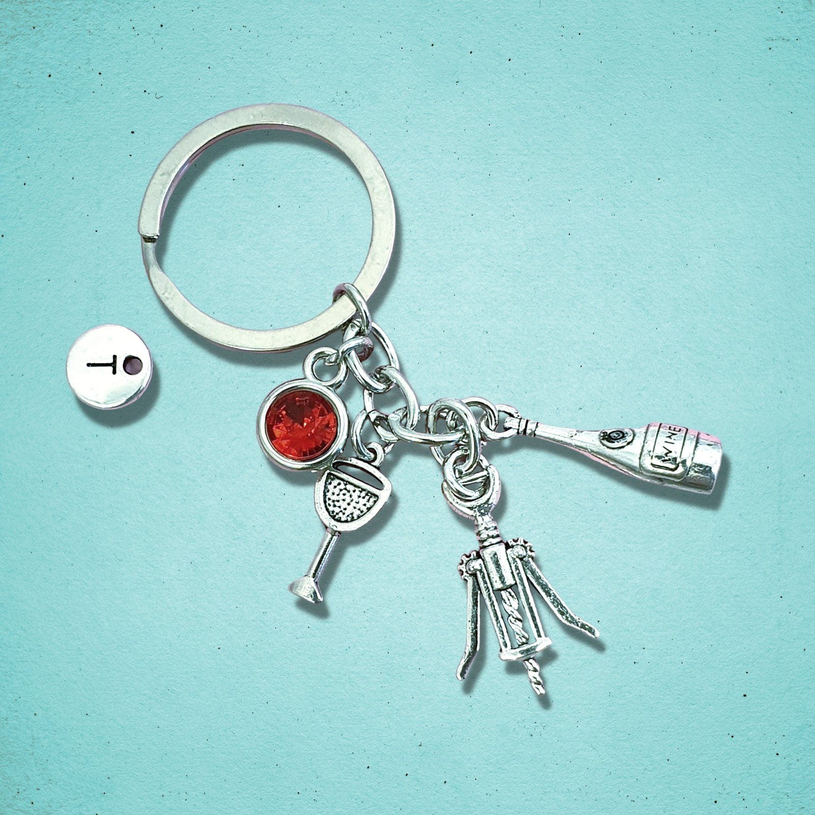Wine Lovers Keyring Silver