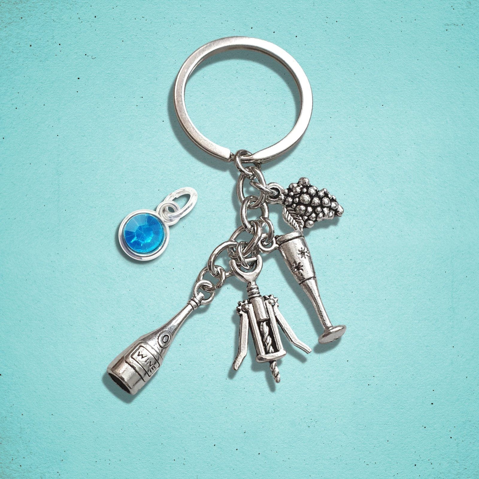 Wine Lovers Keyring Silver