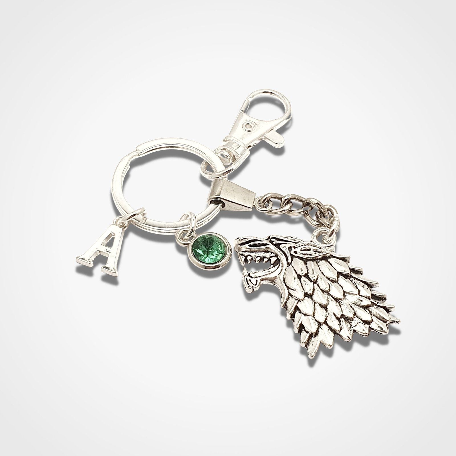 Wolf Head Key Chain Silver