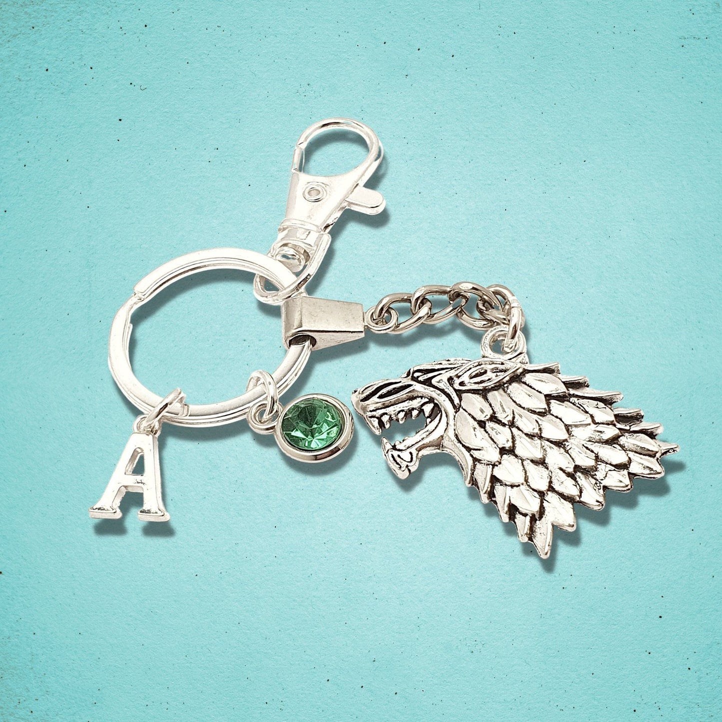 Wolf Head Key Chain Silver