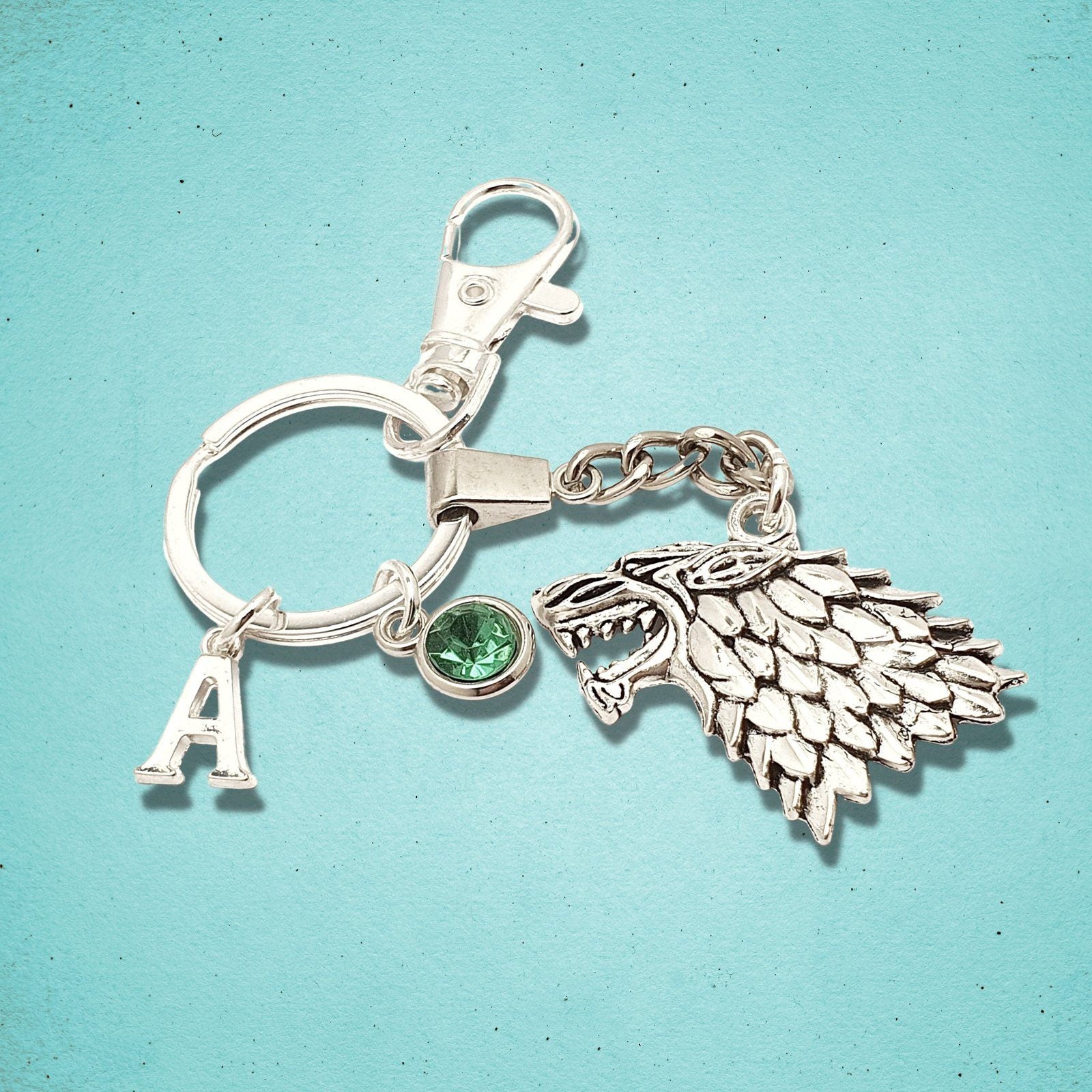 Wolf Head Key Chain Silver