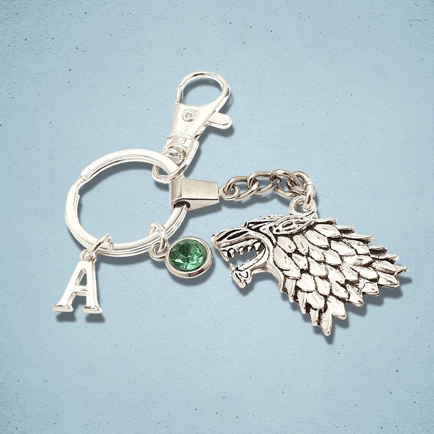 Wolf Head Key Chain Silver