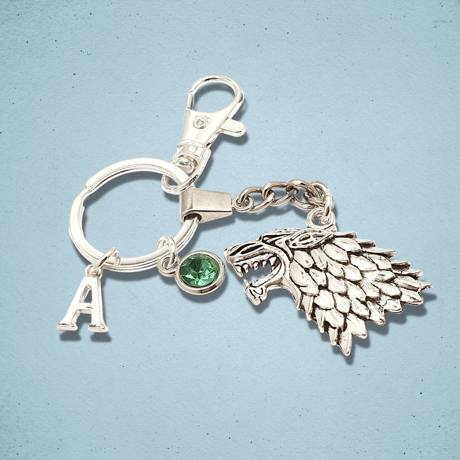 Wolf Head Key Chain Silver
