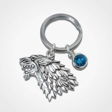 Load image into Gallery viewer, Wolf Keyring Silver

