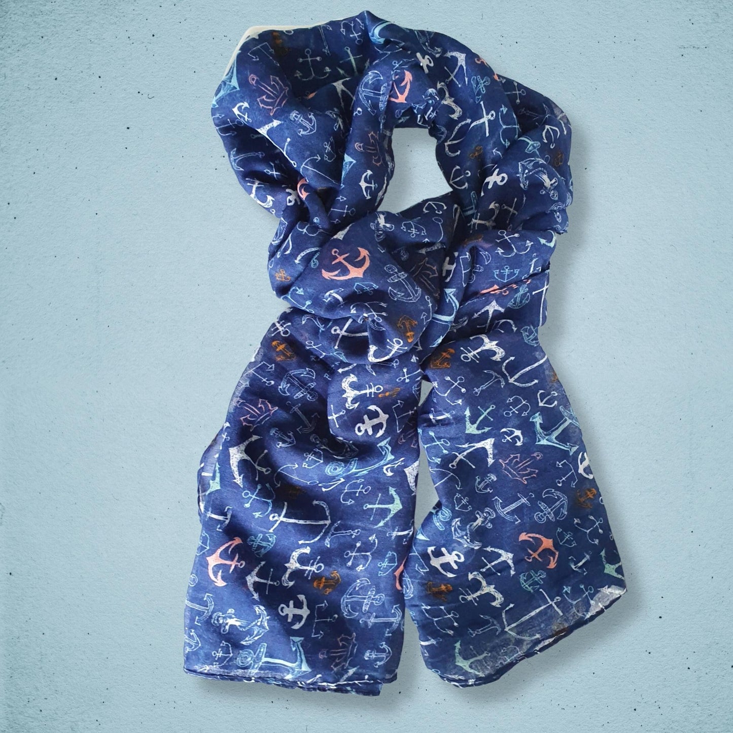 Nautical Anchor Scarf - Navy