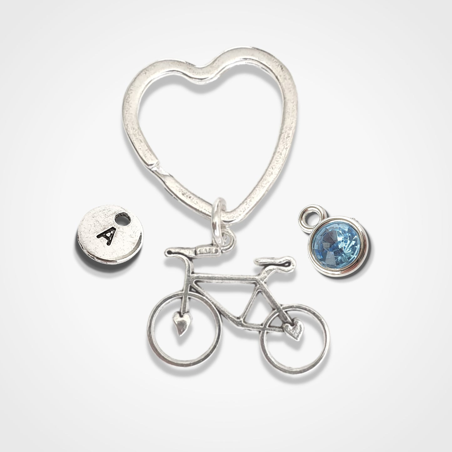 Cyclist Keyring - Silver