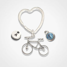 Load image into Gallery viewer, Cyclist Keyring - Silver
