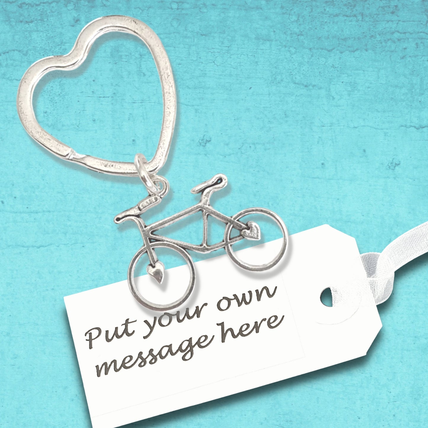 Cyclist Keyring - Silver