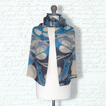Load image into Gallery viewer, Marbled Print Scarf - Lake Blue
