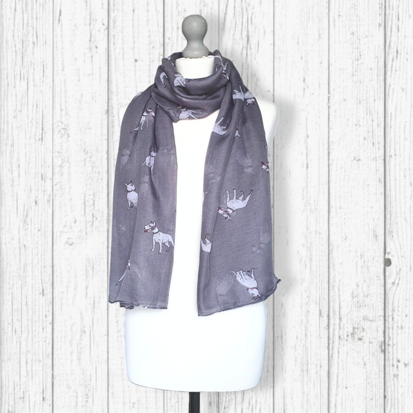 English Bull Terrier Dog Scarf - Grey