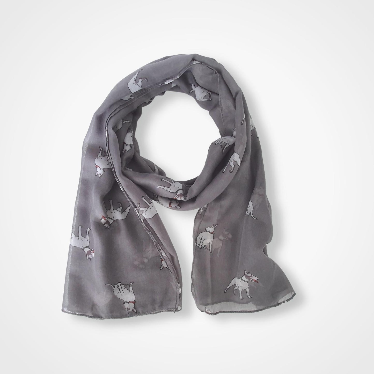 English Bull Terrier Dog Scarf - Grey