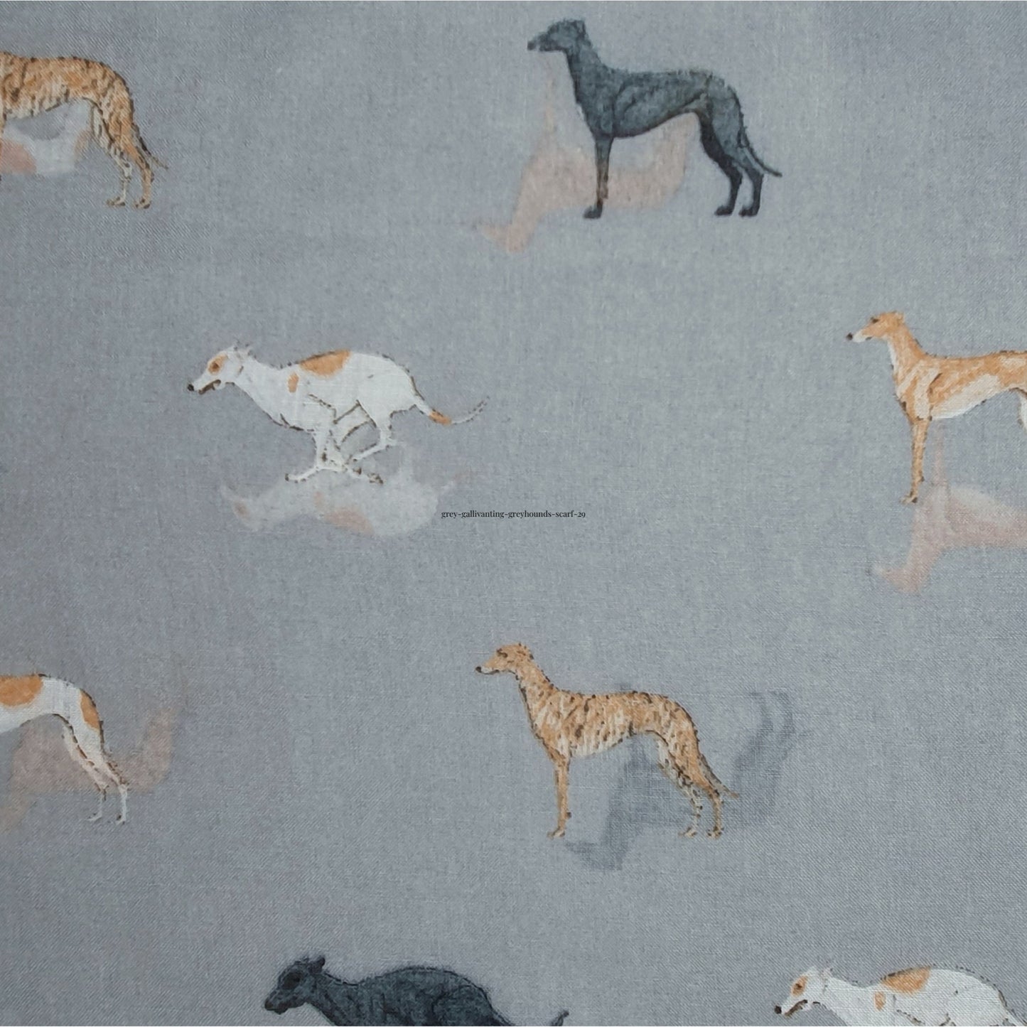 Greyhound Print Scarf - Grey