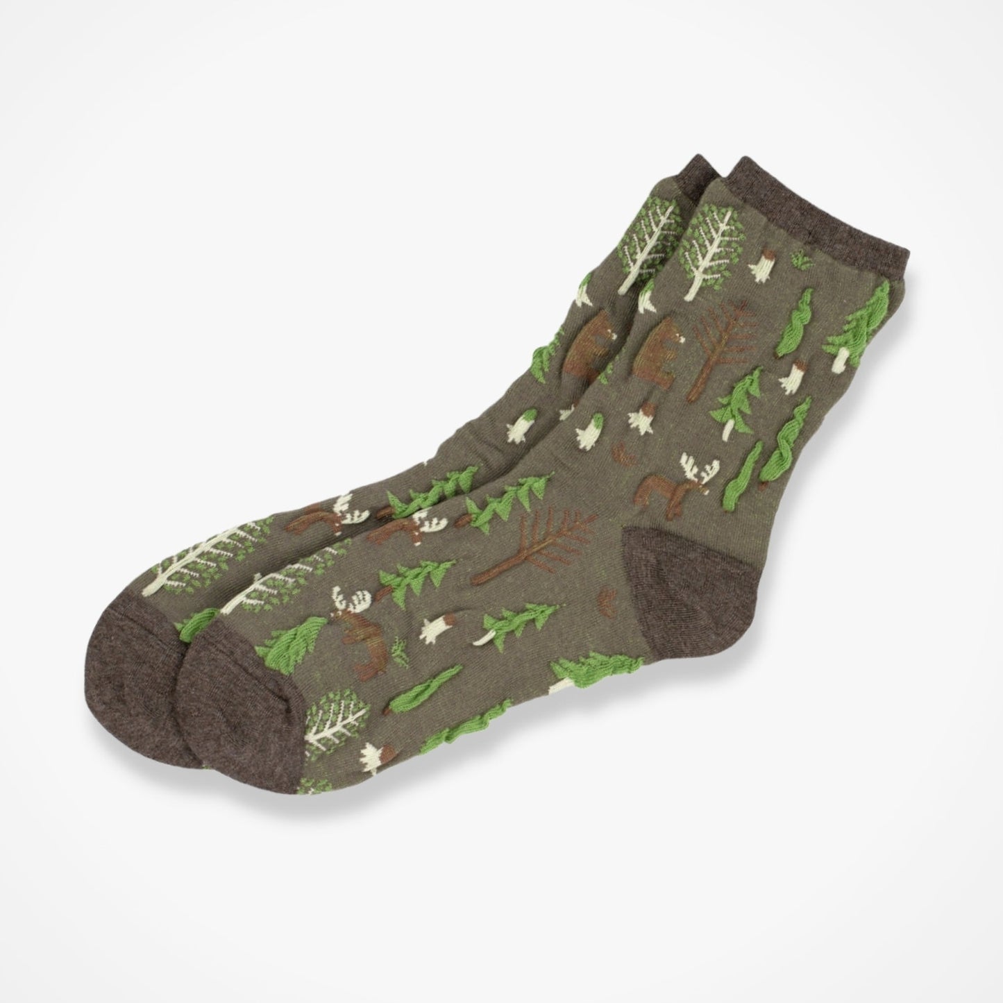 Forest Scene Socks - Green