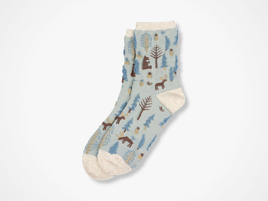 Forest Scene Socks - Blue