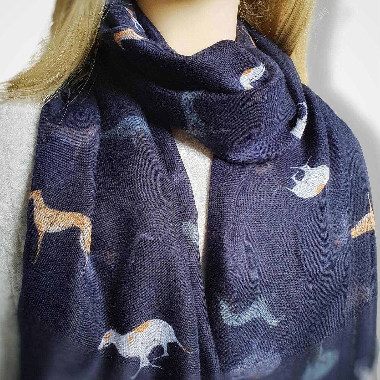 Gallivanting Greyhound Scarf - Navy Blue