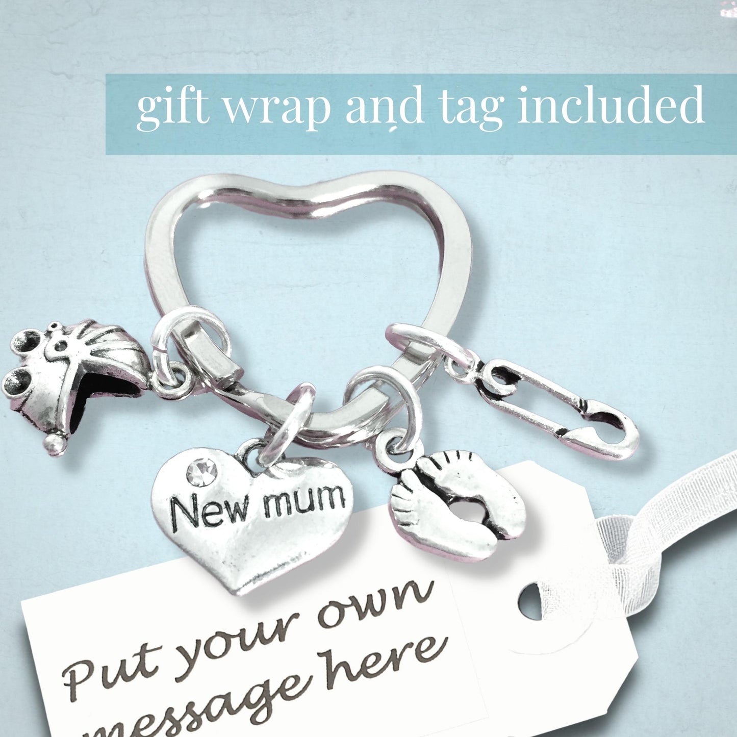 New Mum Keyring - Silver