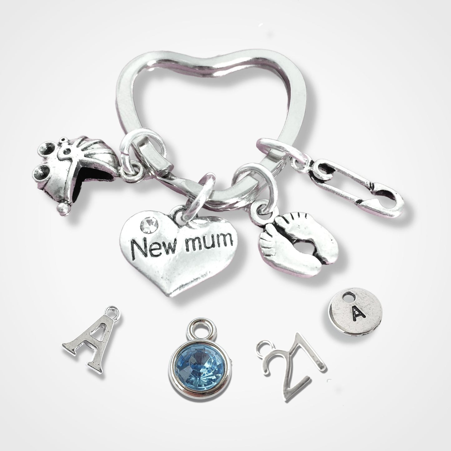 New Mum Keyring - Silver