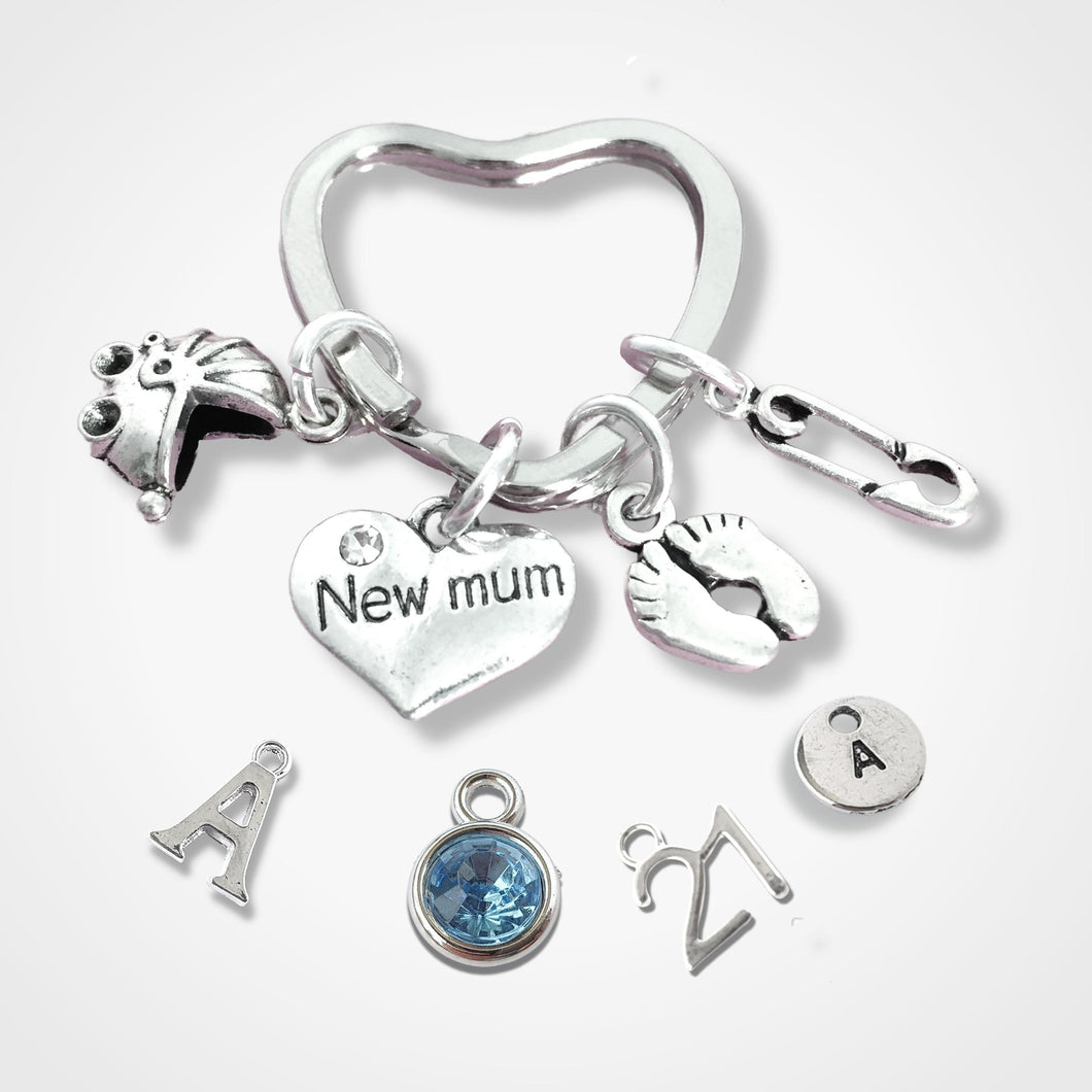 New Mum Keyring - Silver