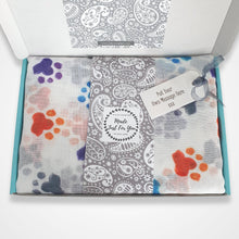 Load image into Gallery viewer, Paw Print Scarf - White
