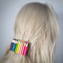 Load image into Gallery viewer, Pencils Hair Clip - Rainbow
