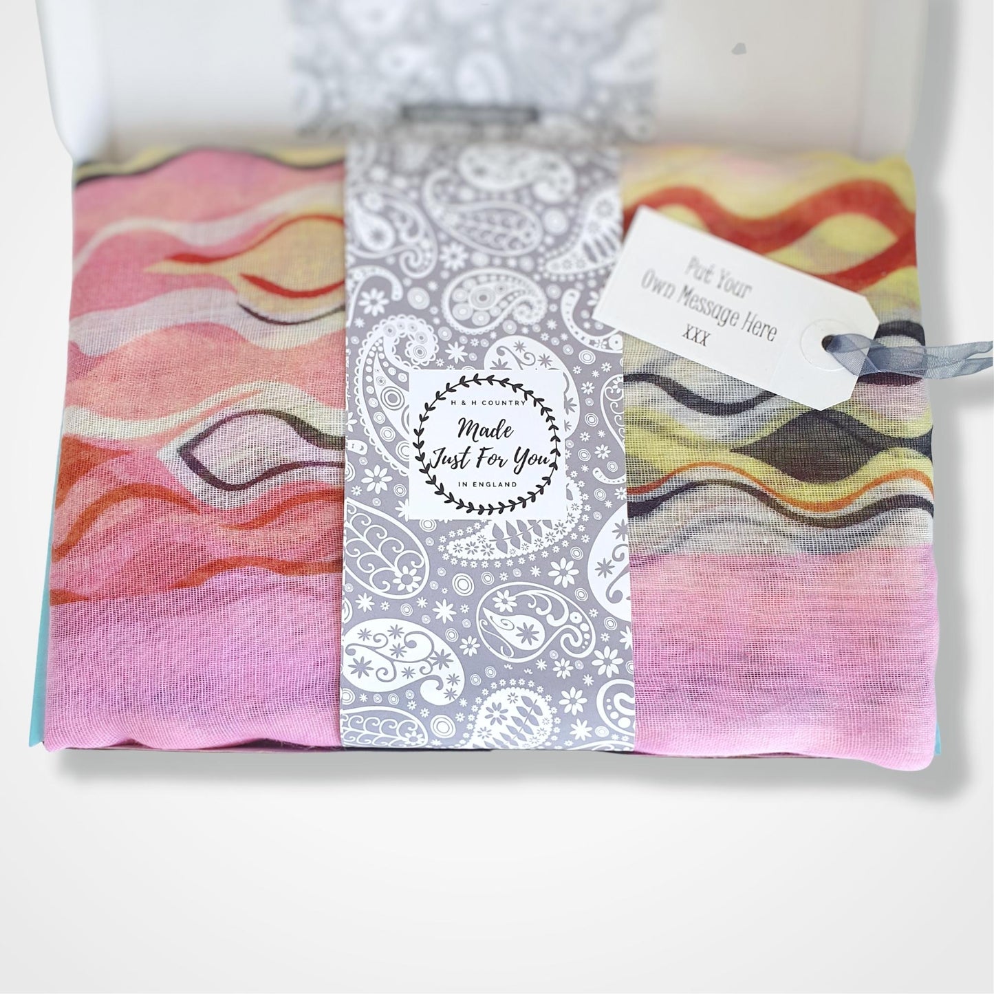 Waves Print Scarf - Pink