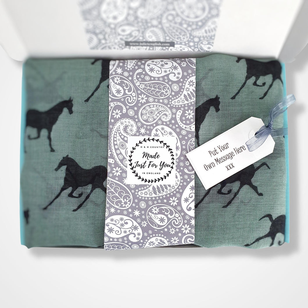 Trotting Horse Scarf - Teal